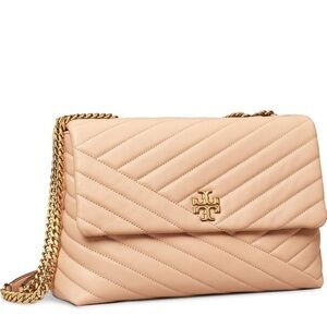 Tory Burch Quilted Cream Shoulder Bag